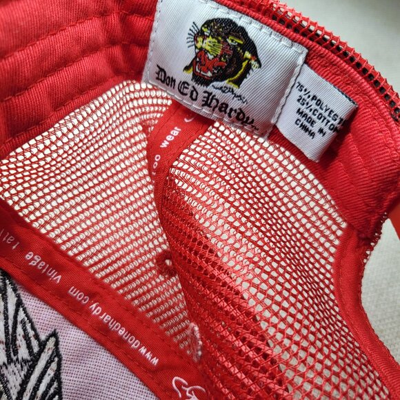 Ed Hardy Love Kills Slowly Adjustable Snapback Hat - Vintage - Picture 8 of 9